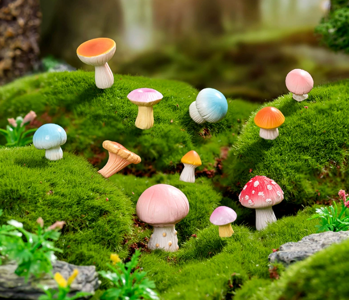 Enchanted Moss Scene Kit - Whimsical Fairy Mushroom Miniatures for DIY Terrarium Decor