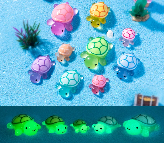 TikTok Viral Glow-in-the-Dark Turtle - DIY Moss Terrarium Kit with Mini Resin Figurines - Image 2