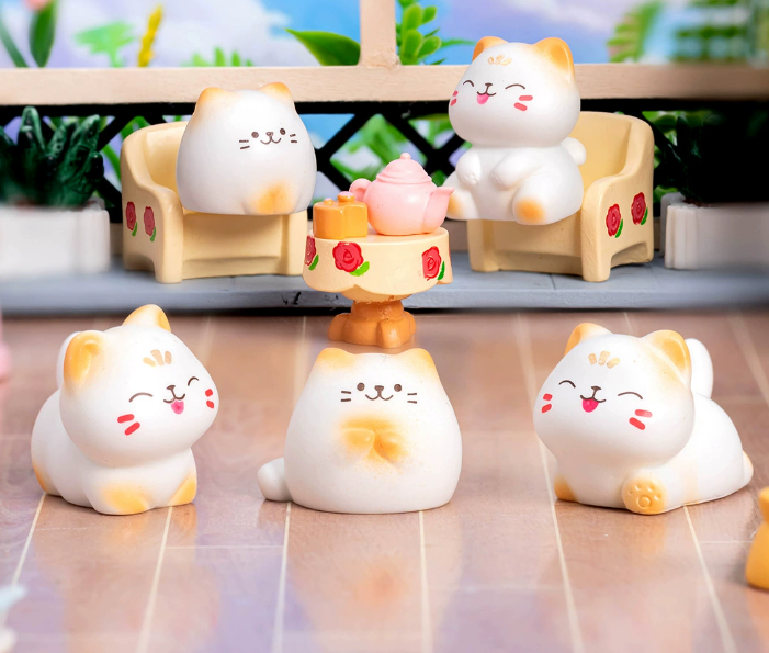 DIY Cat Miniature Scene - Adorable Decor for Desk & Dollhouse - Image 3