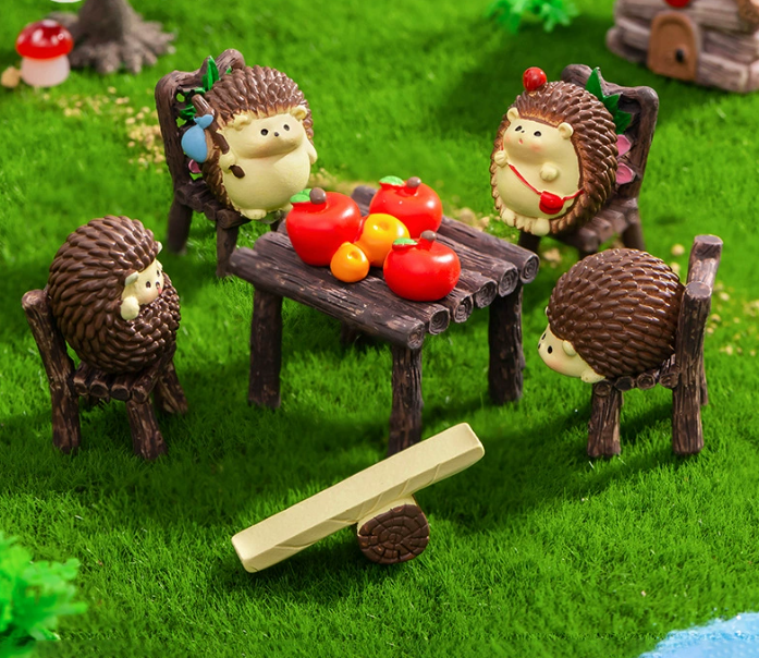 DIY Hedgehog Miniature Scene - Cute Cartoon Decor for Garden - Image 3